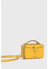 Kate Spade torebka skórzana kolor beżowy. Kolor: żółty. Materiał: skórzane #4