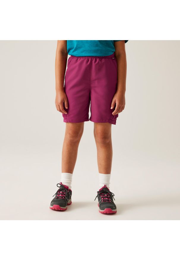 Regatta - Spodenki turystyczne dziecięce Sorcer. Kolor: niebieski. Materiał: tkanina, elastan. Styl: sportowy. Sport: turystyka piesza