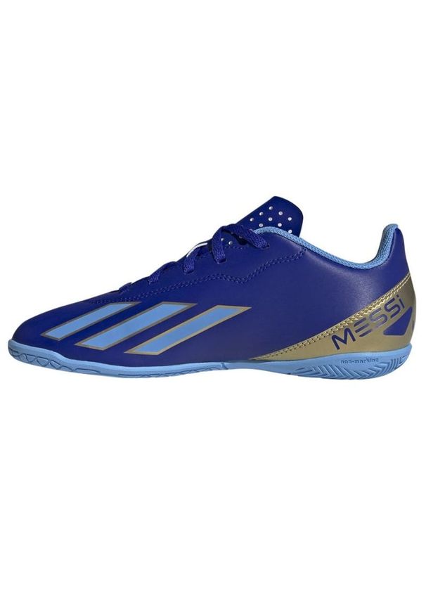 Adidas - Buty adidas X Crazyfast Club Messi Jr In IE8667 niebieskie. Kolor: niebieski. Materiał: skóra, syntetyk