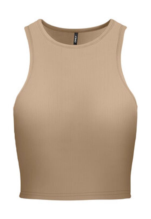 only - ONLY Top 15289846 Brązowy Cropped Fit. Kolor: brązowy. Materiał: wiskoza