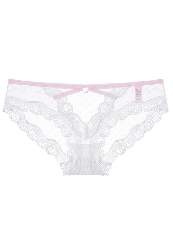 Intica - Figi koronkowe z wycięciem eleganckie i przewiewne Lubnah. Kolor: biały. Materiał: koronka