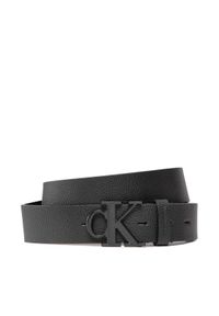 Calvin Klein Jeans Pasek Męski Round Mono Plaque Belt 35Mm K50K509883 Czarny. Kolor: czarny. Materiał: skóra