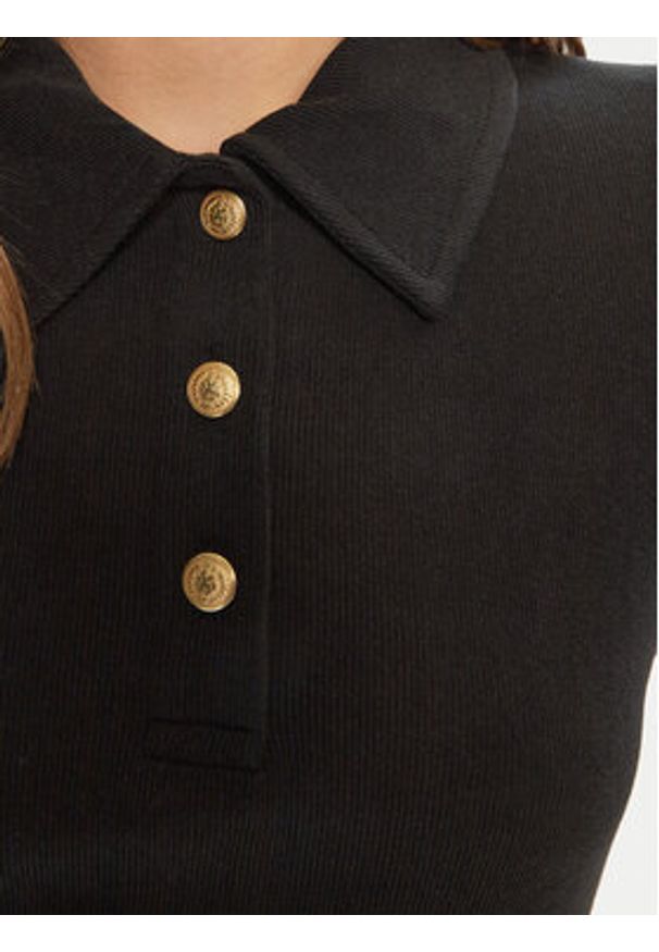TOMMY HILFIGER - Tommy Hilfiger Polo WW0WW44446 Czarny Slim Fit. Typ kołnierza: polo. Kolor: czarny. Materiał: lyocell
