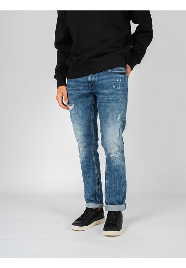 TOMMY HILFIGER - Tommy Jeans Jeansy "Scanton" | DM0DM13202 | Scanton | Mężczyzna | Niebieski. Kolor: niebieski. Wzór: aplikacja