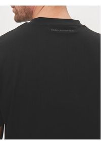 Karl Lagerfeld - KARL LAGERFELD T-Shirt 755083 542225 Czarny Regular Fit. Typ kołnierza: dekolt w karo. Kolor: czarny. Materiał: bawełna #5
