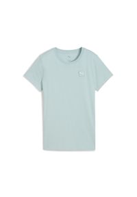 Puma - Damska koszulka ESS ELEVATED PUMA Modern Mint Green. Kolor: zielony. Wzór: aplikacja, haft