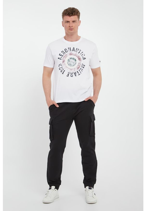 Aeronautica Militare - T-shirt męski z nadrukiem AERONAUTICA MILITARE. Wzór: nadruk