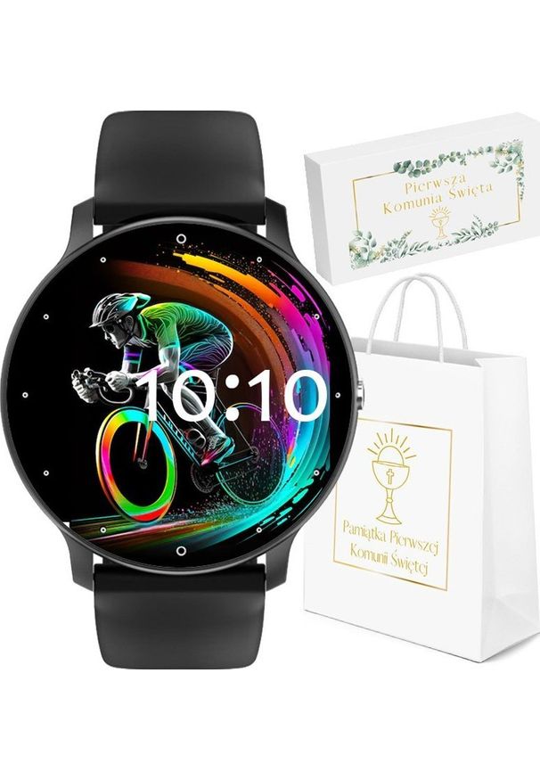 Smartwatch Rubicon Komunia Zegarek SMARTWATCH Rubicon KF16BL czarny. Rodzaj zegarka: smartwatch. Kolor: czarny