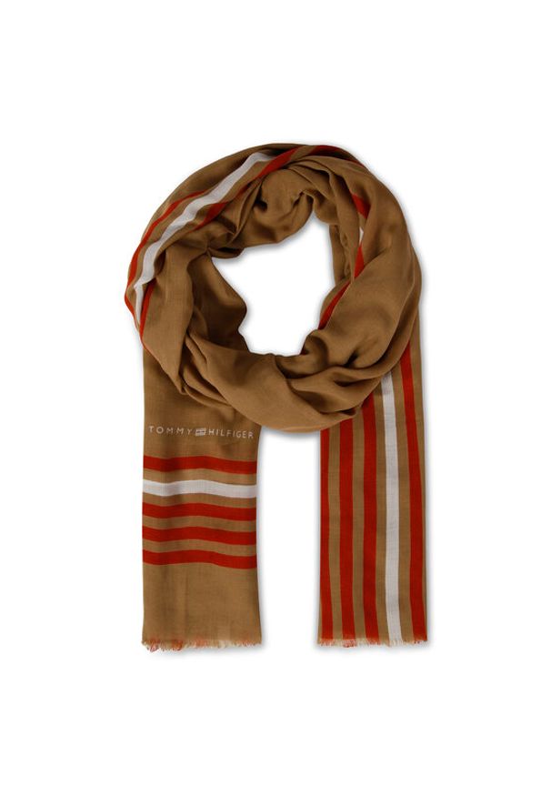 TOMMY HILFIGER - Szal Tommy Hilfiger. Kolor: brązowy