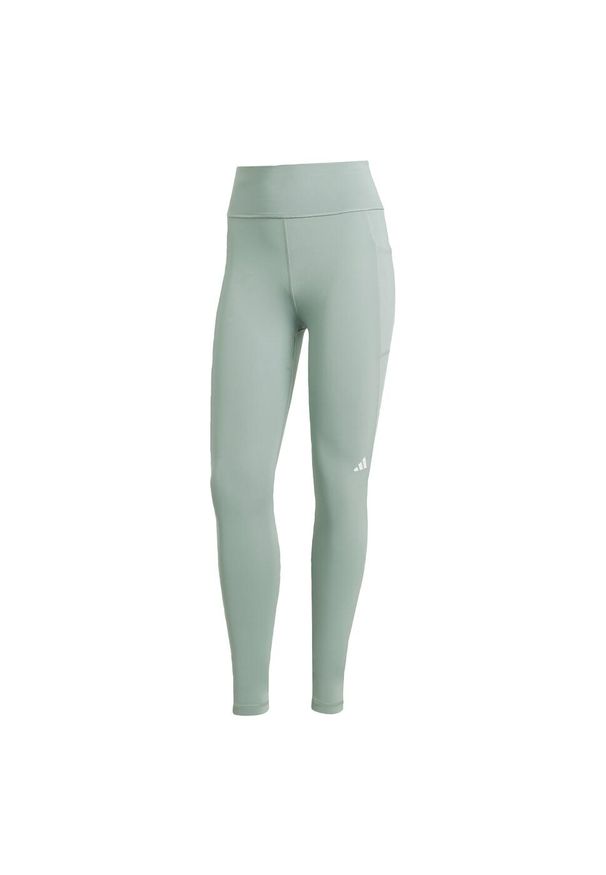 Adidas - Legginsy Own the Run 7/8. Kolor: zielony. Materiał: materiał. Wzór: gładki. Sport: bieganie