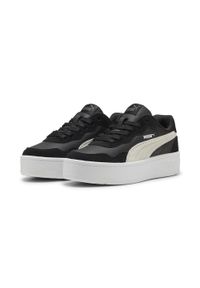Puma - Damskie sneakersy Court Lally Skye z zamszu PUMA Black White. Kolor: biały, wielokolorowy, czarny. Materiał: zamsz. Sport: tenis