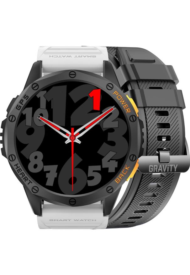 Gravity - Zegarek męski SMARTWATCH GRAVITY GT24-2 BK/BK/WH. Rodzaj zegarka: smartwatch