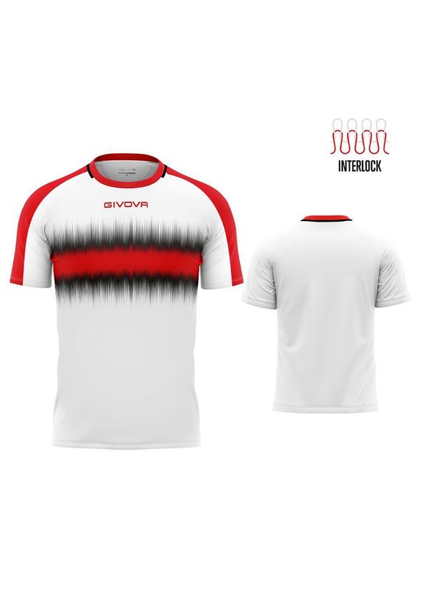 Givova Radio Sports T-Shirt - Czerwono-Czarny M - Lekki i Oddychający. Kolor: czarny, czerwony, biały, wielokolorowy. Materiał: poliester. Sport: fitness, joga i pilates, kolarstwo