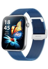 Rubicon - Zegarek Damski SMARTWATCH RUBICON RNCF49 silver/blue mesh. Rodzaj zegarka: smartwatch. Materiał: mesh #1