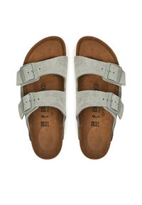 Birkenstock Klapki Arizona 1029215 Zielony. Kolor: zielony. Materiał: skóra, zamsz