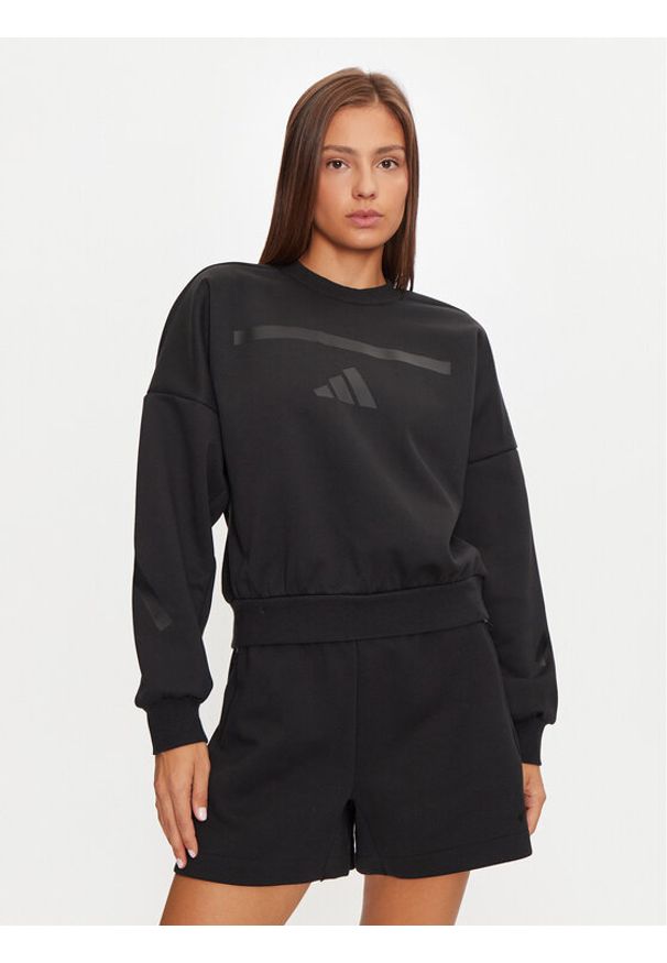 Adidas - adidas Bluza Z.N.E. JE7855 Czarny Loose Fit. Kolor: czarny. Materiał: syntetyk, bawełna