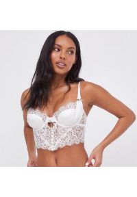 Intica - Koronkowy biustonosz z delikatnymi detalami na co dzień i specjalne okazje Laken. Kolor: biały. Materiał: koronka. Wzór: gładki, koronka #2
