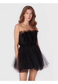 Kontatto Sukienka koktajlowa B4519 Czarny Regular Fit. Kolor: czarny. Materiał: syntetyk. Styl: wizytowy