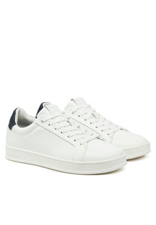 Calvin Klein Sneakersy Low Top Lace Up Woven HM0HM01767 Biały. Kolor: biały. Materiał: skóra