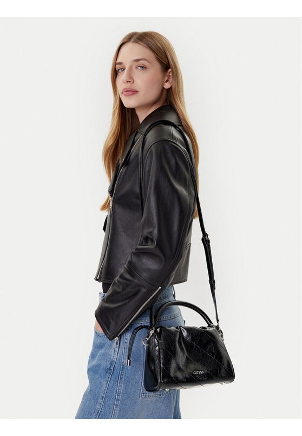 Guess Torebka Amys HWMY96 59160 Czarny. Kolor: czarny. Materiał: skórzane