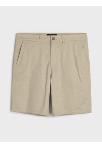 Sinsay - Bawełniane szorty chino - kremowy. Kolor: kremowy. Materiał: bawełna #1