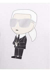 Karl Lagerfeld - KARL LAGERFELD T-Shirt Crewneck 755071 Biały Regular Fit. Typ kołnierza: dekolt w karo. Kolor: biały. Materiał: bawełna