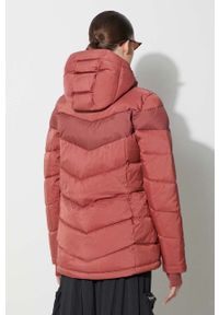 columbia - Columbia kurtka Abbott Peak damska kolor bordowy gore-tex. Kolor: czerwony. Materiał: materiał, puch, syntetyk, skóra, tkanina. Długość: długie. Wzór: ze splotem. Sezon: zima #2