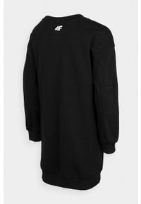 4f - 4F sukienka dziecięca kolor czarny mini prosta. Okazja: na co dzień. Typ kołnierza: kaptur. Kolor: czarny. Długość rękawa: długi rękaw. Wzór: nadruk. Typ sukienki: proste. Styl: casual. Długość: mini #2