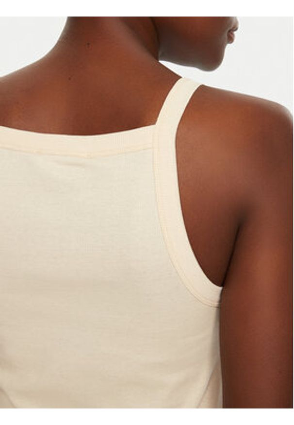 IVY & OAK - IVY OAK Top Klara Rose IO1100X2362 Beżowy Slim Fit. Kolor: beżowy. Materiał: bawełna