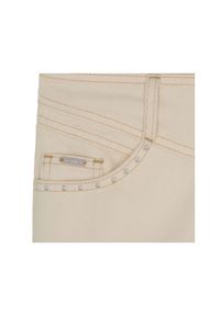 Ochnik - Kremowe spodnie damskie z wysokim stanem. Stan: podwyższony. Kolor: biały. Materiał: bawełna