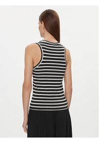 TOMMY HILFIGER - Tommy Hilfiger Top WW0WW40590 Czarny Slim Fit. Kolor: czarny. Materiał: wiskoza #5