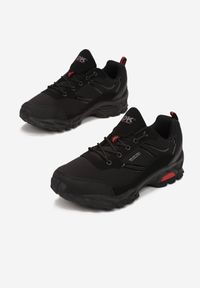 Born2be - Czarno-Czerwone Buty Sportowe Vivieney. Nosek buta: okrągły. Kolor: czarny. Materiał: nubuk, syntetyk, materiał, softshell, guma. Szerokość cholewki: normalna #3