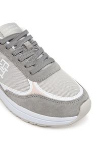 TOMMY HILFIGER - Tommy Hilfiger Sneakersy Casual Fashion Runner Mix FW0FW08324 Szary. Okazja: na co dzień. Kolor: szary. Materiał: materiał