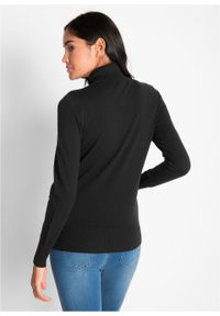 Sweter basic z golfem bonprix czarny. Typ kołnierza: golf. Kolor: czarny #7