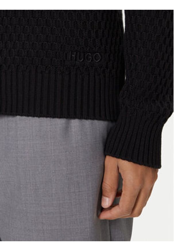 Hugo - HUGO Sweter Syer 50546995 Czarny Regular Fit. Kolor: czarny. Materiał: bawełna