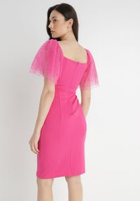 Born2be - Fuksjowa Sukienka z Bawełny Oreina. Kolor: różowy. Materiał: bawełna. Styl: elegancki, wizytowy. Długość: mini #6