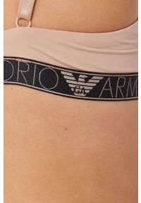 Emporio Armani Underwear - Biustonosz modelujący. Kolor: beżowy. Materiał: poliamid. Rodzaj stanika: biustonosz z fiszbinami, odpinane ramiączka. Wzór: gładki #3