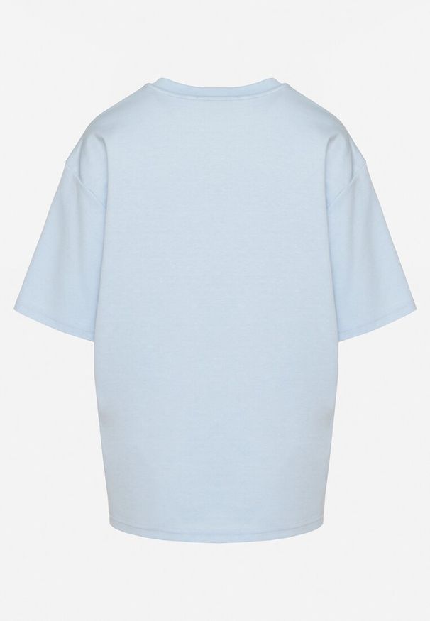 Born2be - Jasnoniebieski Bawełniany Klasyczny T-shirt Merovira. Kolor: niebieski. Materiał: bawełna. Styl: klasyczny