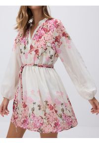 Reserved - Wzorzysta sukienka mini - wielobarwny. Materiał: wiskoza, tkanina. Długość: mini #1