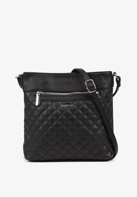 Born2be - Czarna Pikowana Torebka Listonoszka z Suwakiem Silendrea. Kolor: czarny. Materiał: pikowane. Styl: biznesowy, klasyczny, elegancki, casual