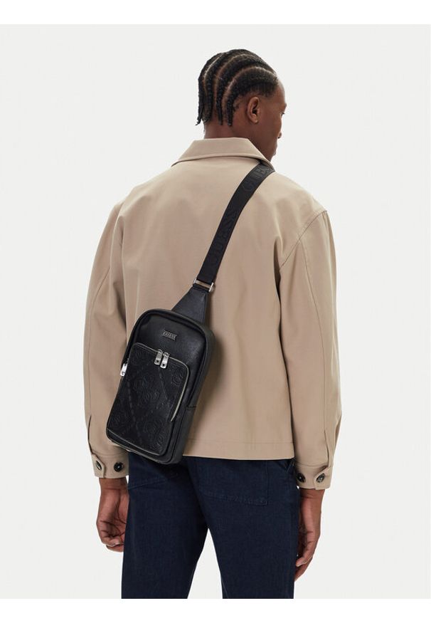 Guess Saszetka HMBOMG P5426 Czarny. Kolor: czarny. Materiał: skóra