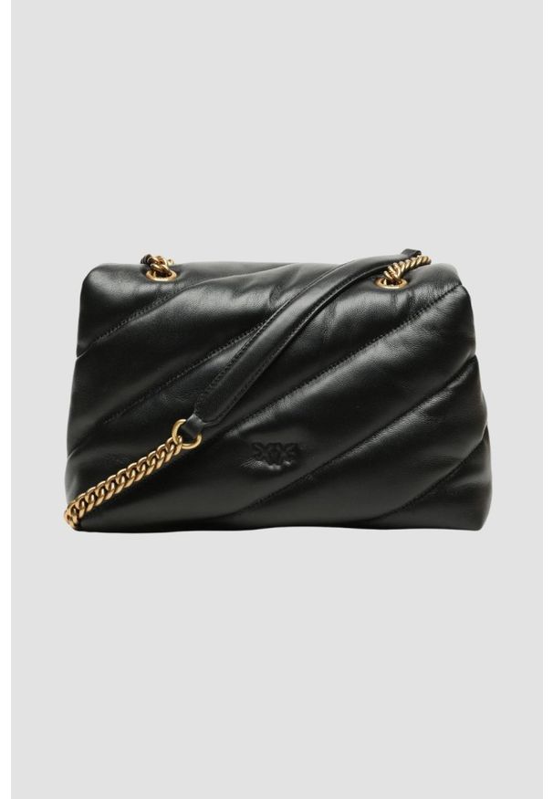 Pinko - PINKO Czarna torebka damska Love Puff Classic CL. Kolor: czarny. Materiał: pikowane. Styl: klasyczny