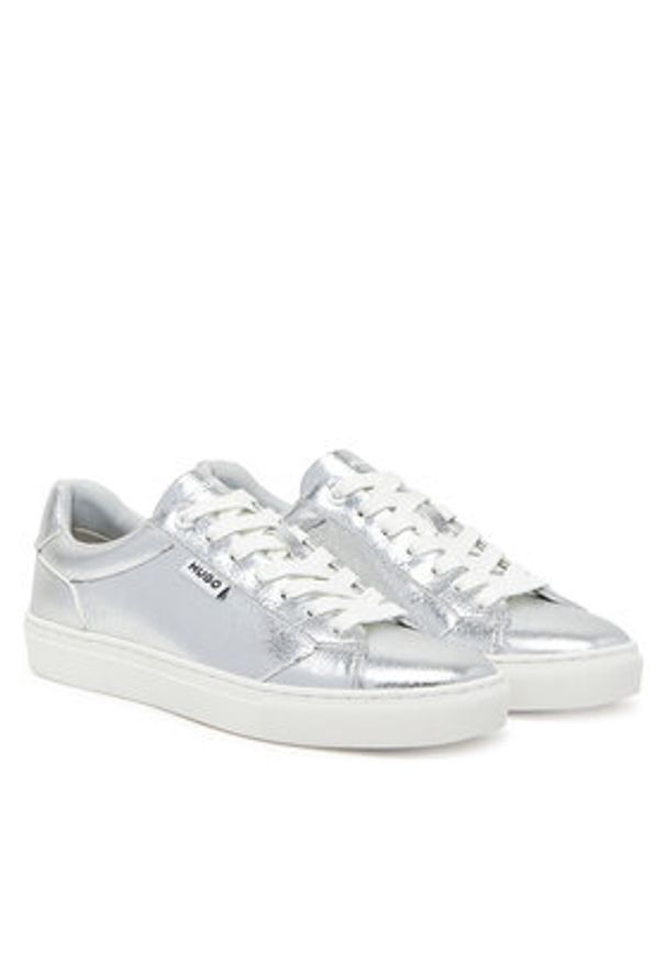 Hugo - HUGO Sneakersy 50541657 040 Srebrny. Kolor: srebrny. Materiał: skóra