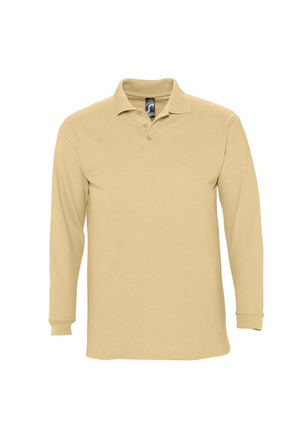 SOL'S - Koszulka Polo Z Długim Rękawem Dla Dorosłych Unisex Winter II. Okazja: na co dzień. Typ kołnierza: polo. Kolor: beżowy. Długość rękawa: długi rękaw. Długość: długie. Styl: casual