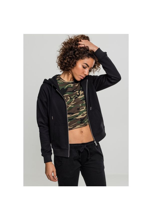 Urban Classics - Bluza z kapturem damska duże rozmiary Urban Classic claic zip. Typ kołnierza: kaptur. Kolor: czarny