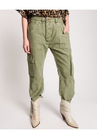 ONETEASPOON - Zielone spodnie Revolution Cargo Low Waist. Stan: obniżony. Kolor: zielony. Materiał: tkanina. Wzór: aplikacja #4