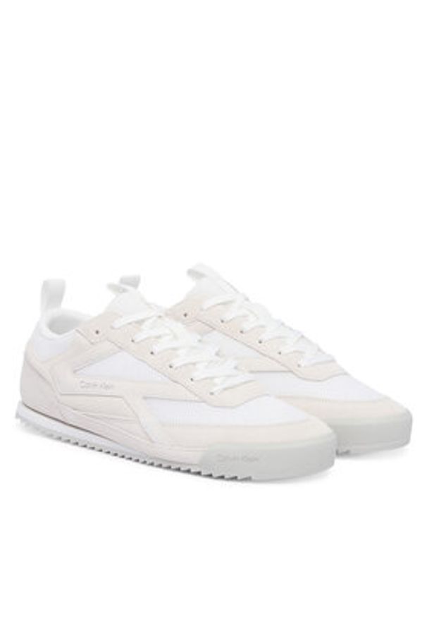 Calvin Klein Sneakersy Low Pro Runner Mix Mat HM0HM02208 Biały. Kolor: biały. Materiał: zamsz, skóra