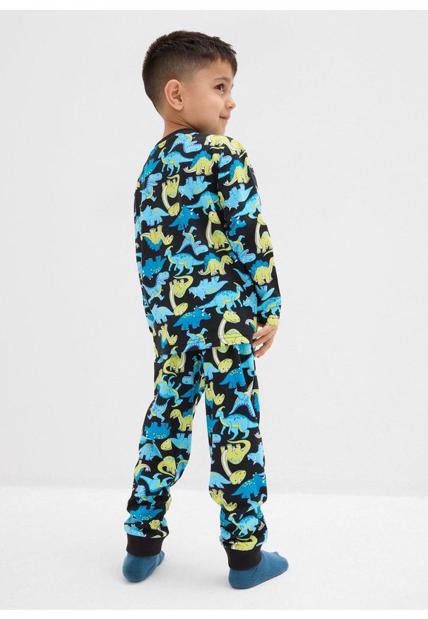 bonprix - Piżama z czystej bawełny organicznej. Kolor: czarny. Materiał: bawełna