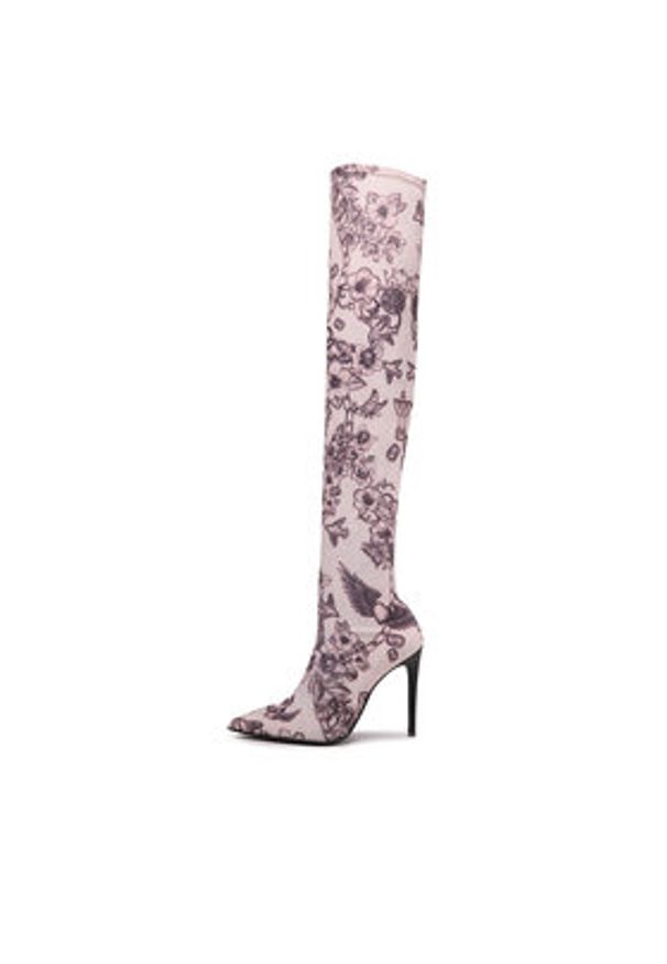 Pinko - PINKO Muszkieterki Laurence Stivale PE 23 BLKS1 100672 A0O9 Beżowy. Kolor: beżowy. Materiał: materiał
