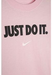 Nike Kids - T-shirt dziecięcy 122-166 cm. Okazja: na co dzień. Kolor: różowy. Materiał: bawełna, dzianina. Wzór: nadruk. Styl: casual #3